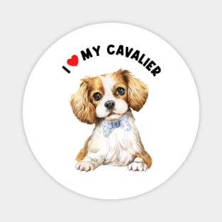 I love my Cavalier King Charles Spaniel Puppy Dog Cute Cavalier Puppy Magnet